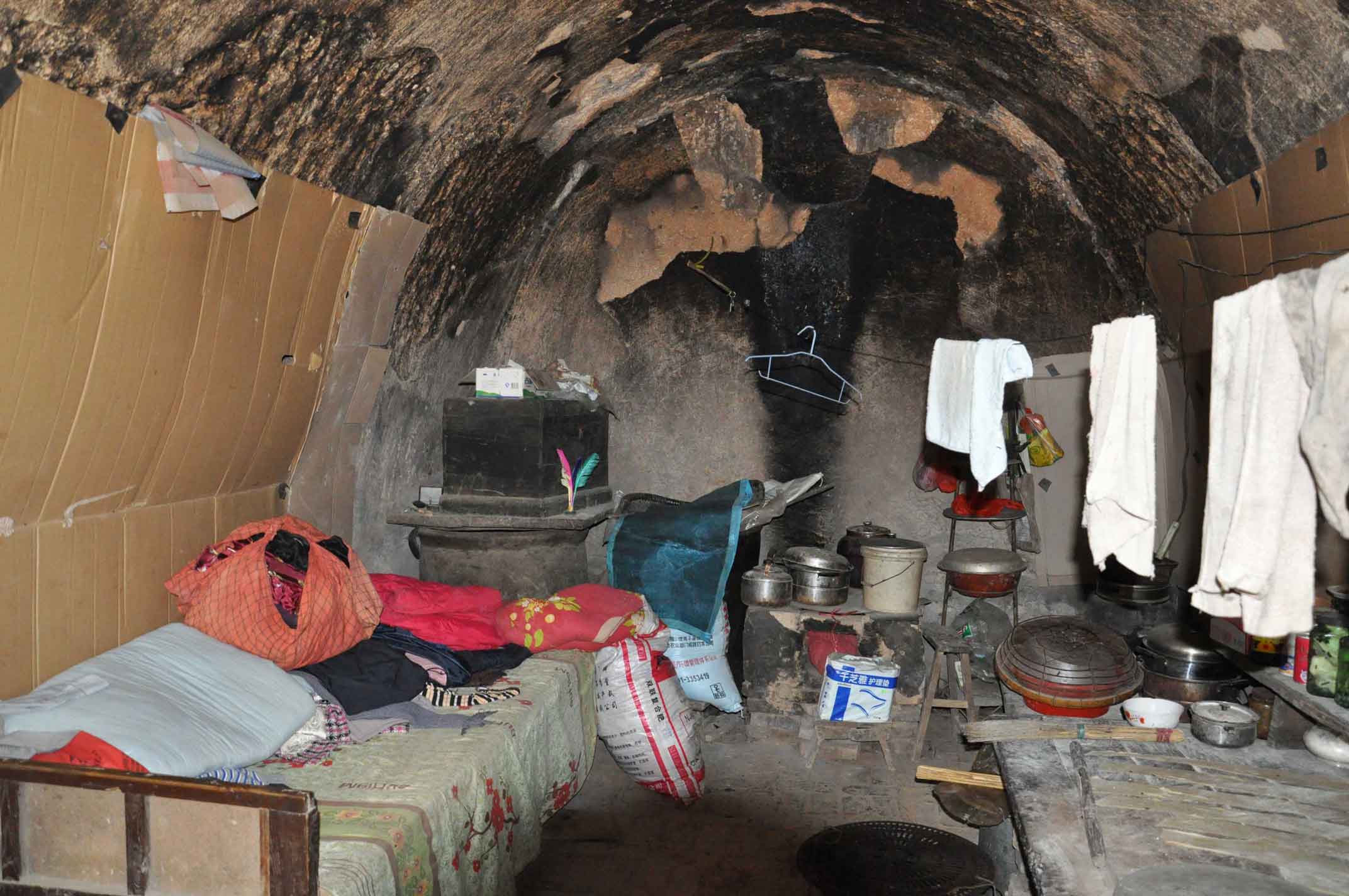 In Rui Cheng, many families live in dire poverty -- often in caves carved out of hilllsides.