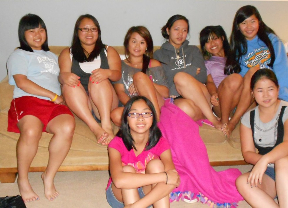 Ten girls, each adopted from China at the same time, enjoy a reunion in Wisconsin. Back row (left to right): Zoe Higgins, Laura Boehmer, Victoria Vicidomina, Nora Mahaffey, Jennifer Rochette, Sara Bonk Front row (left to right): Grace Rochette, Grace Hennage