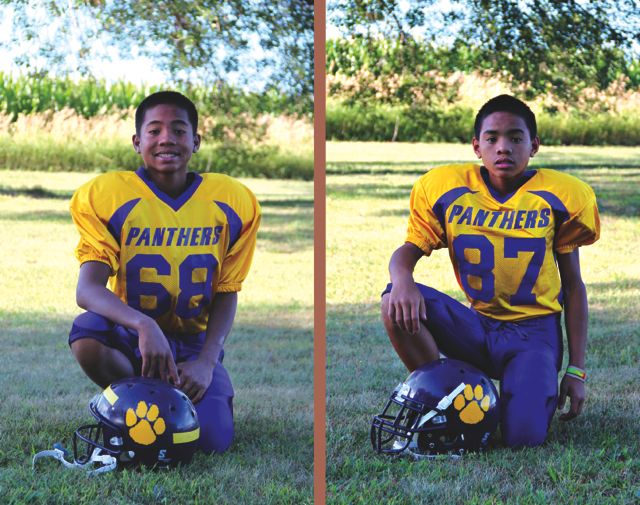Participating in sports has helped the boys learn English and develop stronger social skills. From left: Lucas, 13, and Eli, 12.