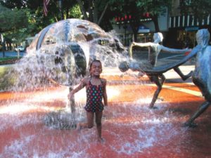  A recent photo of Anandi playing in a fountain in downtown Lewiston 