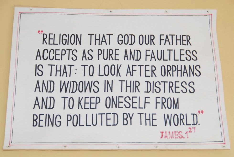 This quote appeared at the Holt care center in Durame, Ethiopia. 