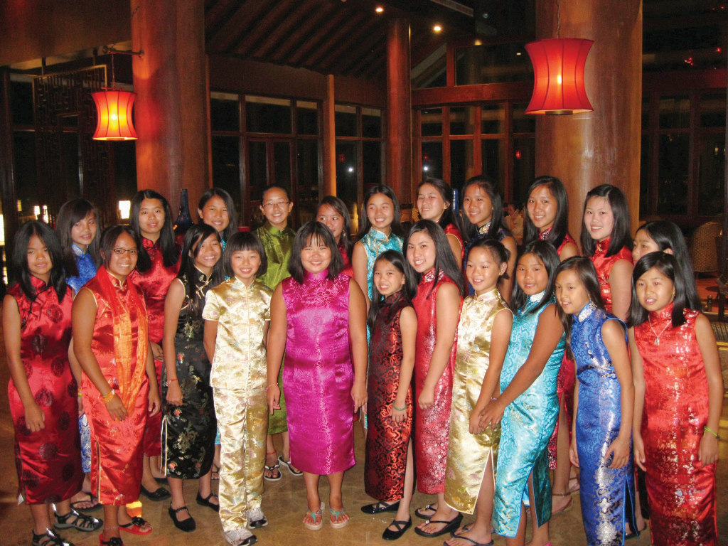 2010 China Heritage tour, adoptees in traditional dresses