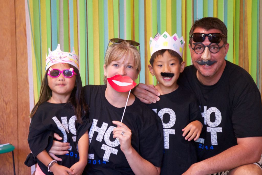An adoptive family at Holt's day camp.