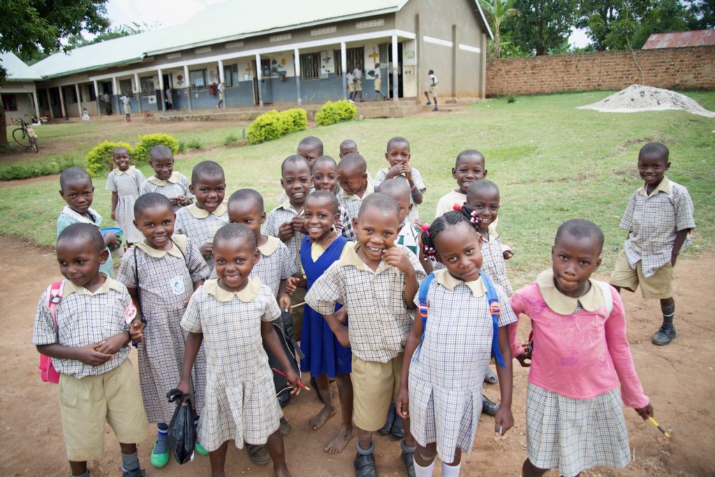 A group of children at Jolly Children's Academy in rural Uganda.