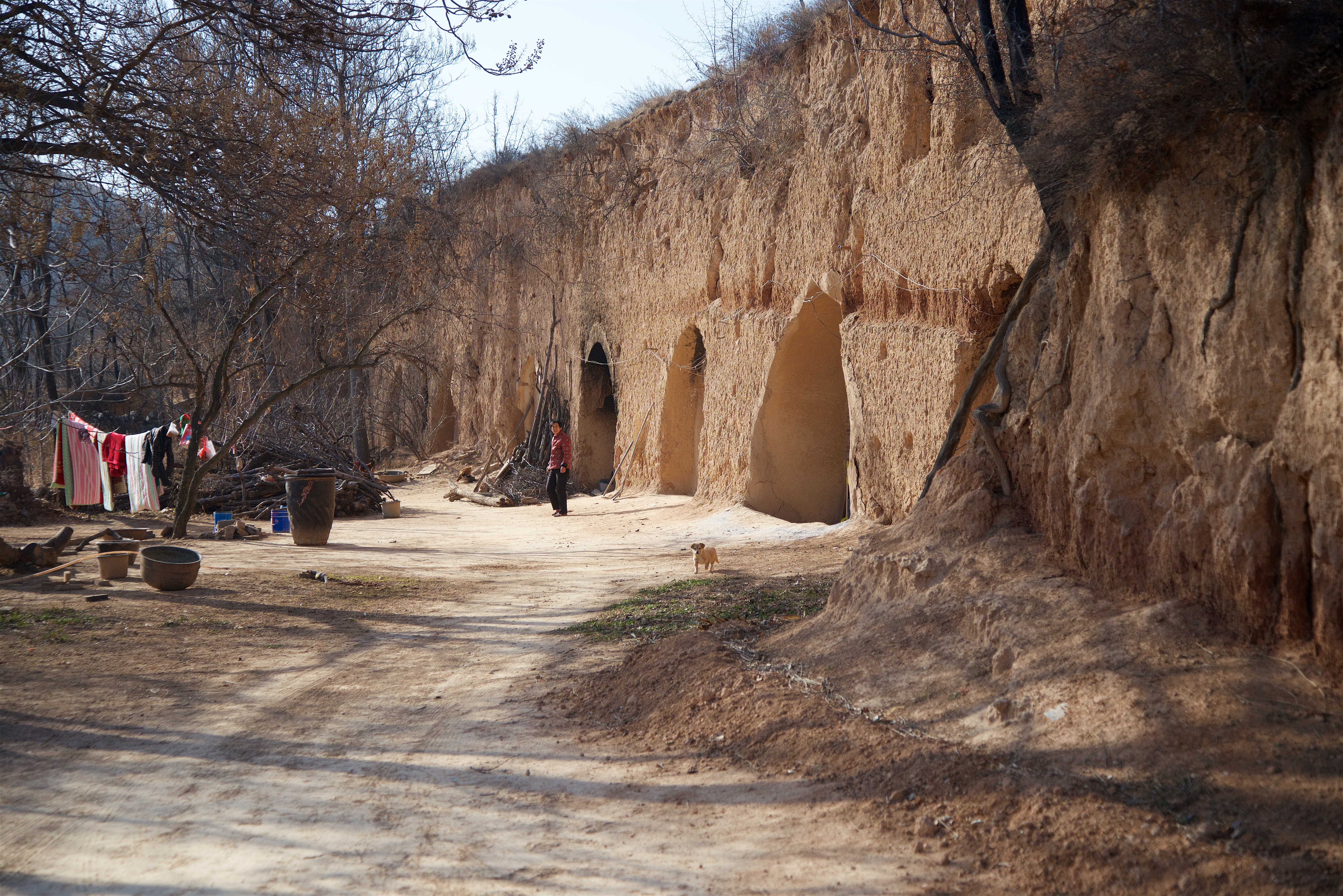 A view of several cave homes in Ruicheng, an agricultural region about 450 miles from Beijing, China.