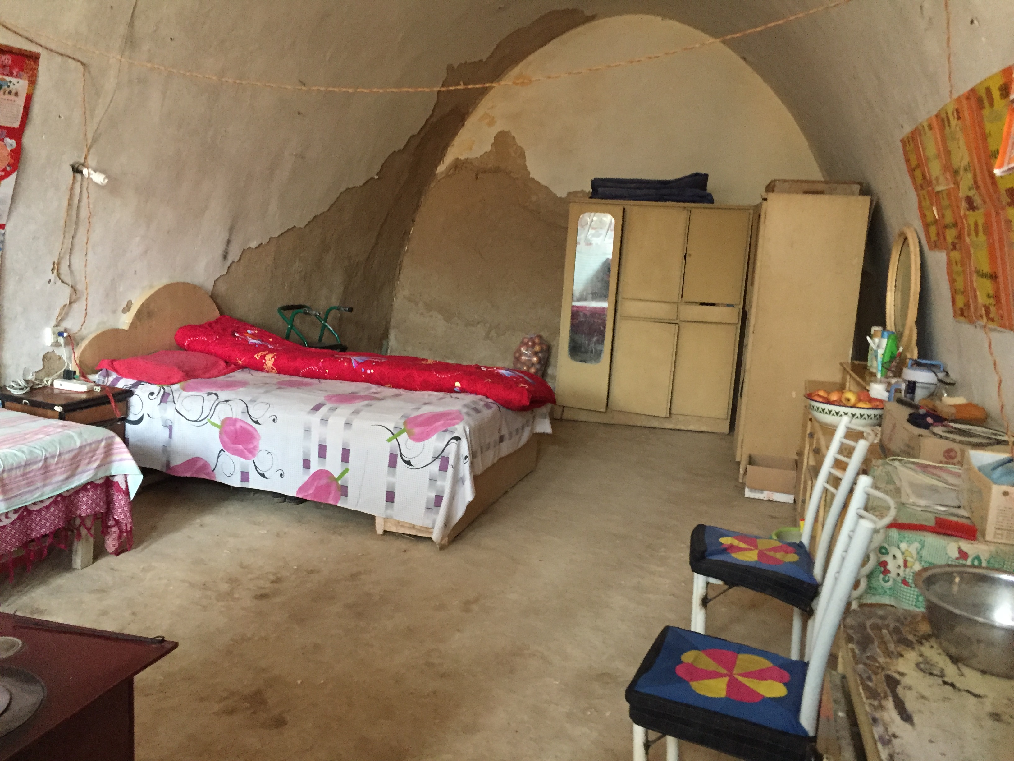 The inside of the cave Pei shares with her father.