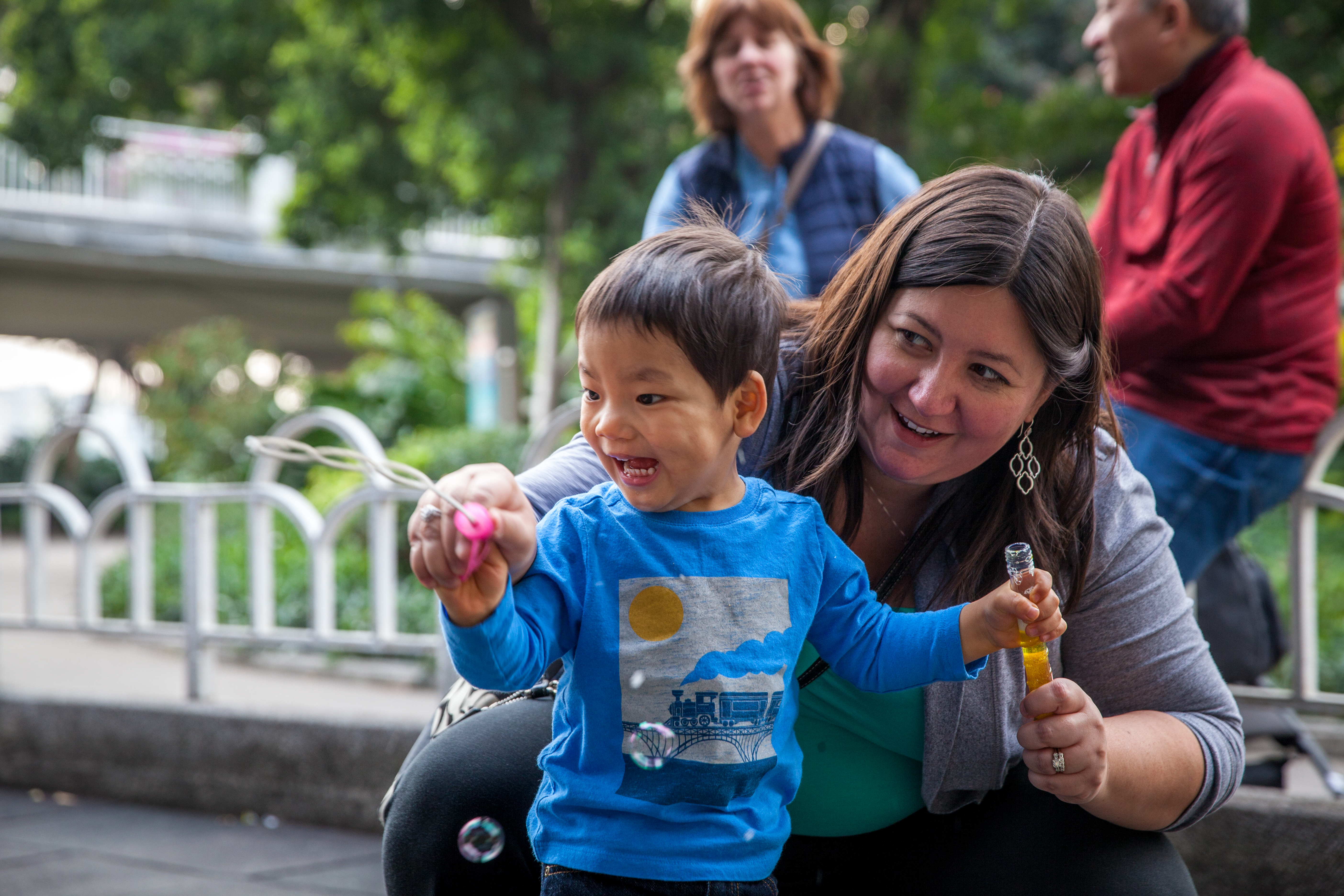 Landon Bonding With His Adoptive Mother, Stephanie.