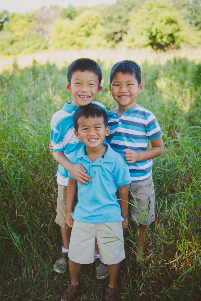 Photo of Diane and Troy Sturgeon's three adopted sons