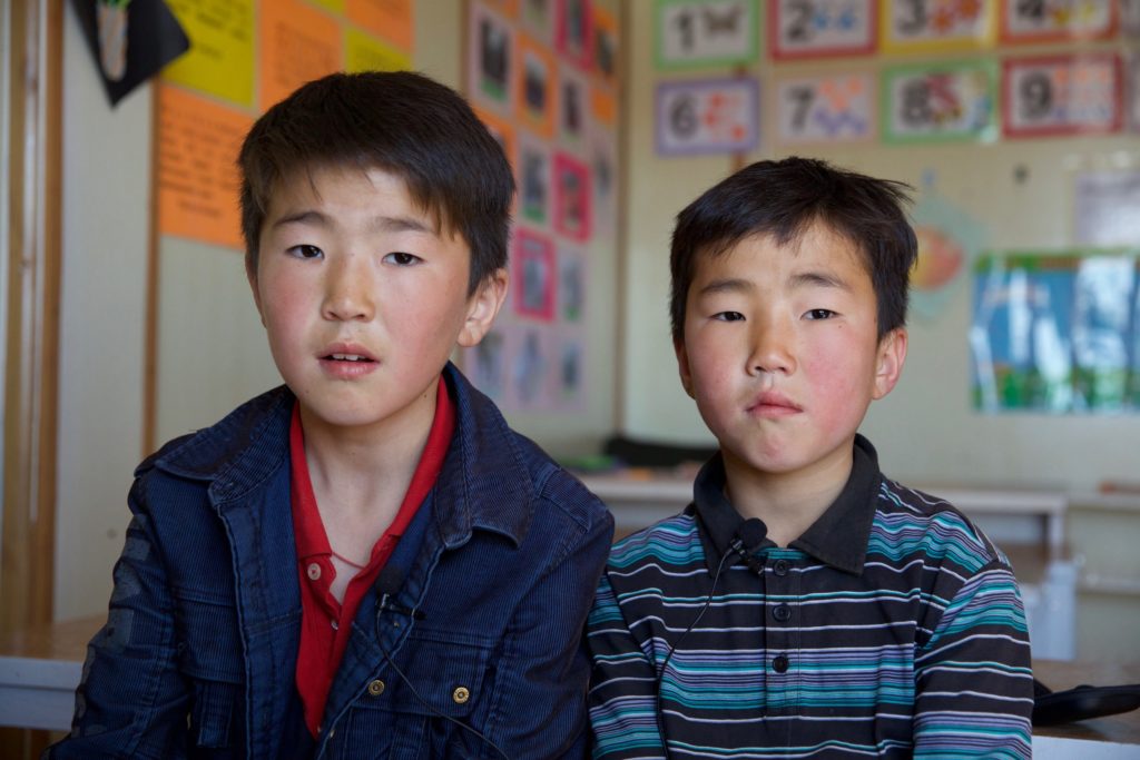 Tugs-Erdene with his younger brother, Otgontugs.