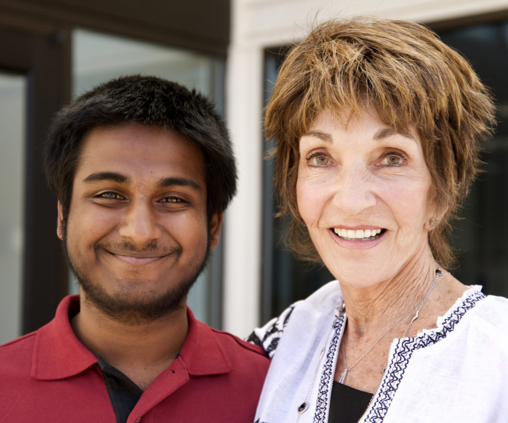 Photo of adult adoptee Phillip and Char during a visit to the Holt headquarters office in Eugene, Oregon, July 2017. Char was Phillip's escort during his international adoption.