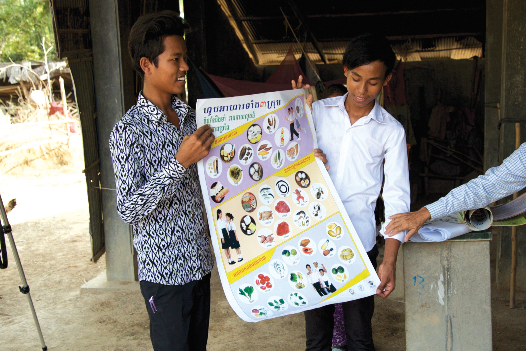 Teaching children in the village. Cambodia sponsorship helps children receive an education in these communities.