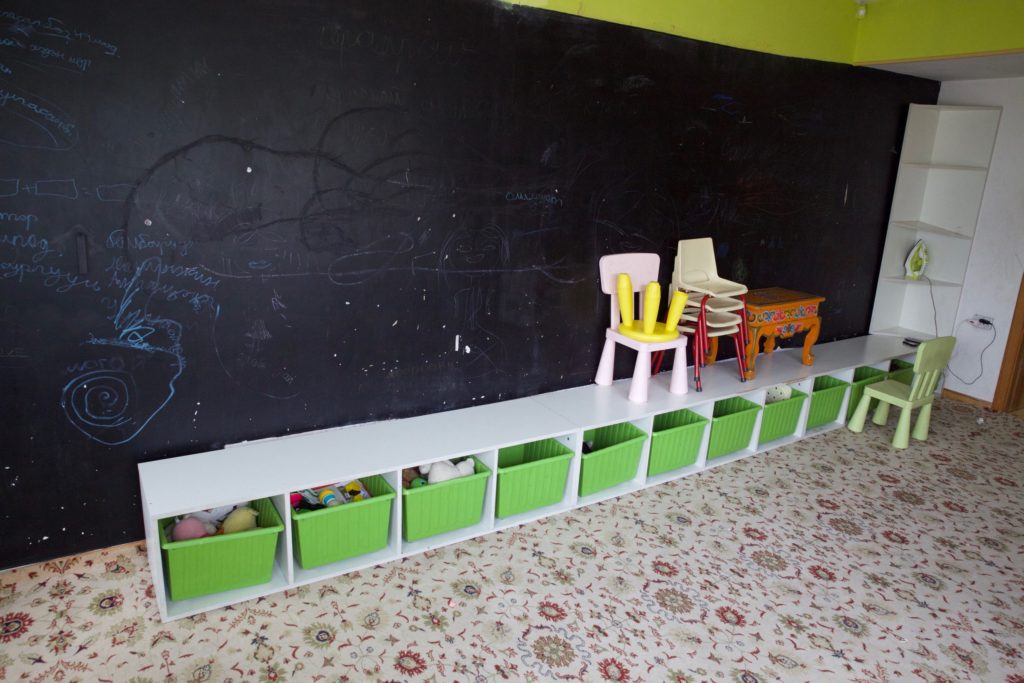 A playroom at the domestic violence shelter for mongolian women.