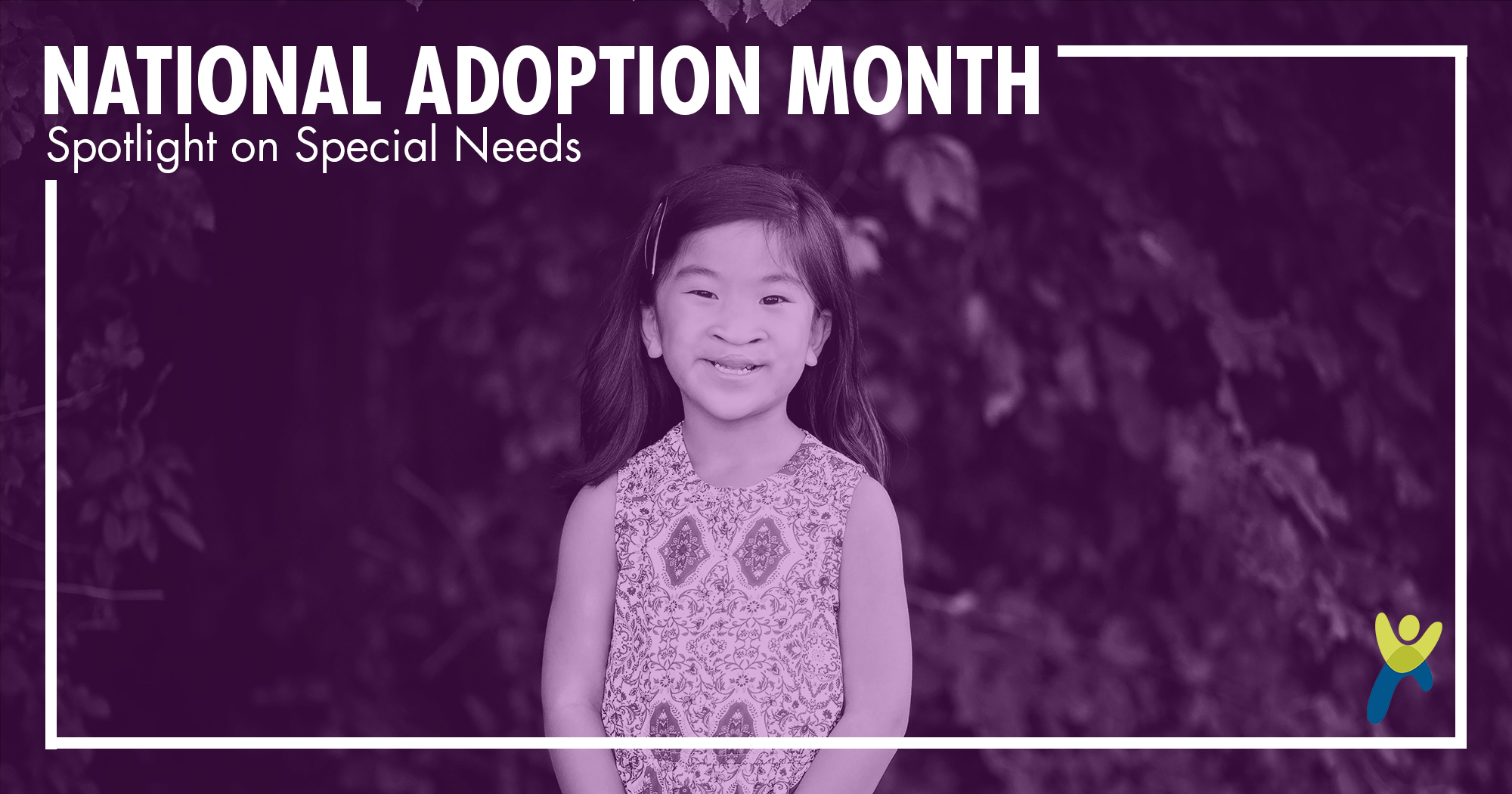 Photo of an adopted child with a cleft lip and palate for national adoption month and the spotlight on special needs.