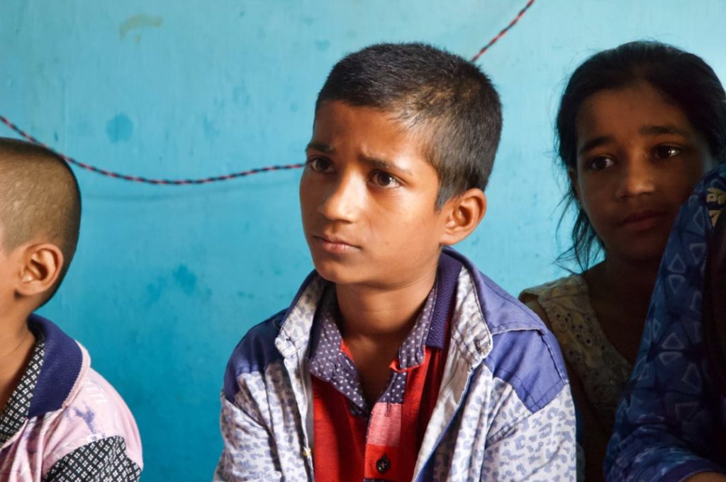 Close-up of the faces of a few of Shabnam's children
