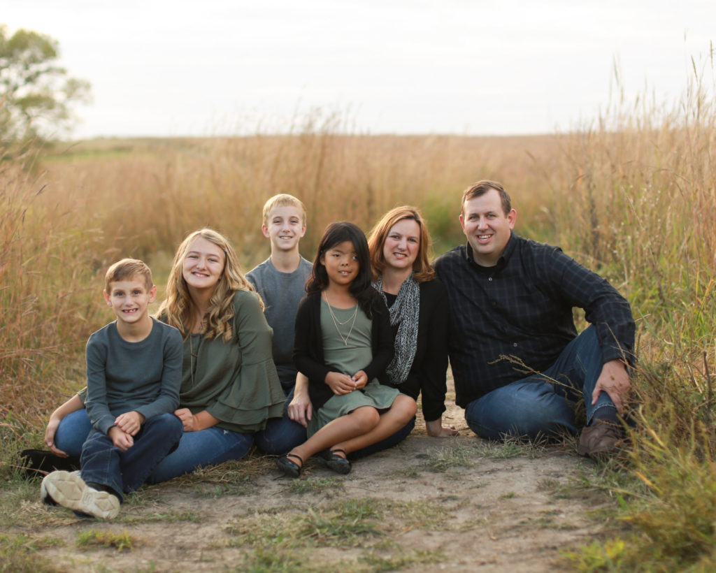 Lucie Lenzen with her family. The Lenzens are currently in China completing their adoption of Brielle, named after Jessica's daughter. 