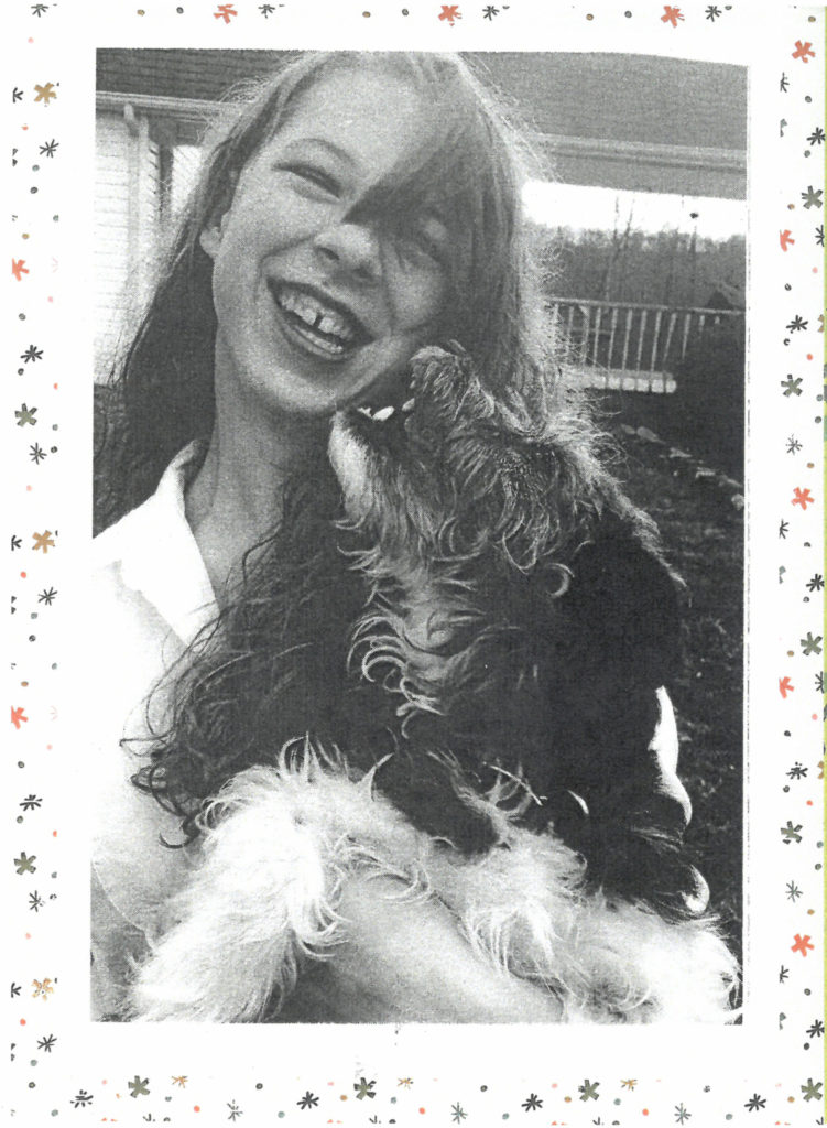 Karis with her dog, Jack.