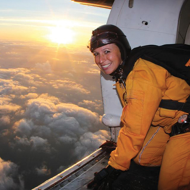 Sherri Jo regularly jumping out of a plane as a member of the US Army Golden Knights.