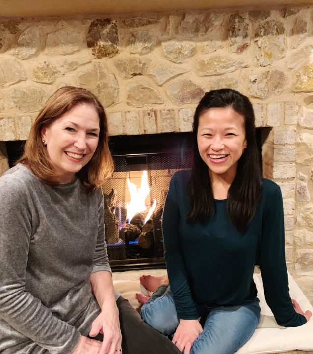 Julie (left) and Amy in a recent photo at home.