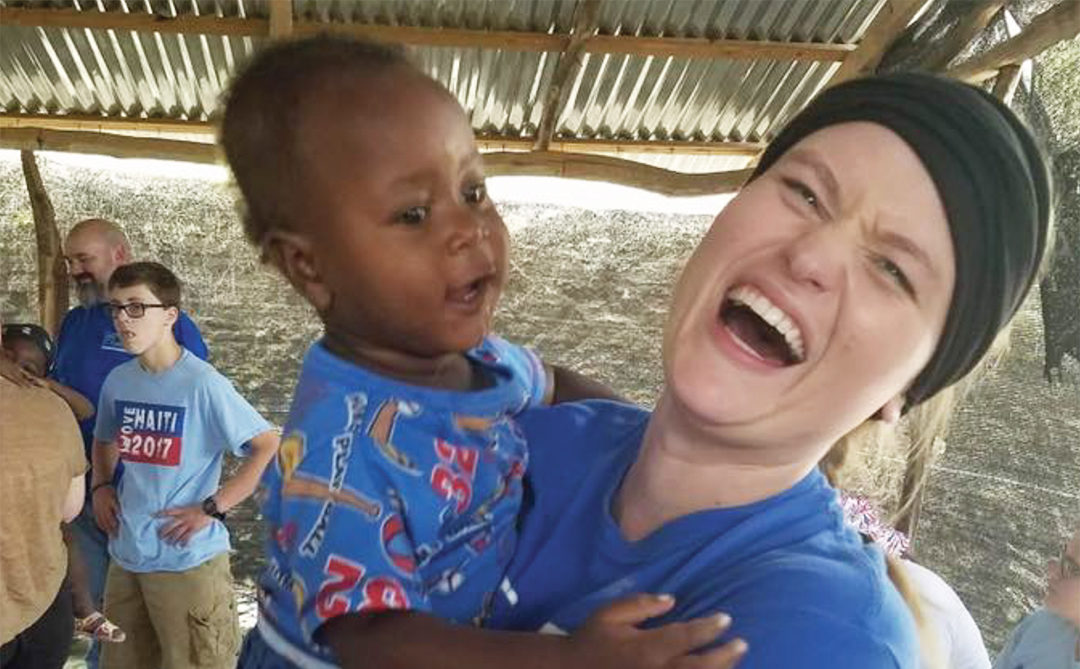 Jenna during one of her trips to Haiti.