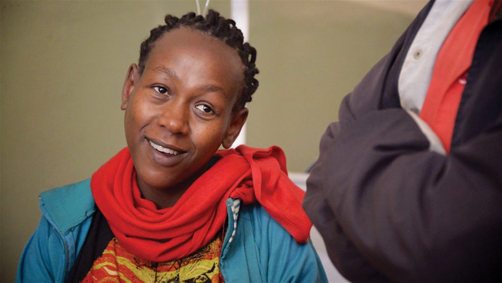 Mesert, who is preparing to give birth at the Shinshicho Mother & Child Health Center.