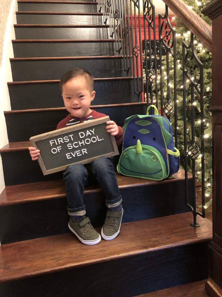 Micah on his first day of school ever!