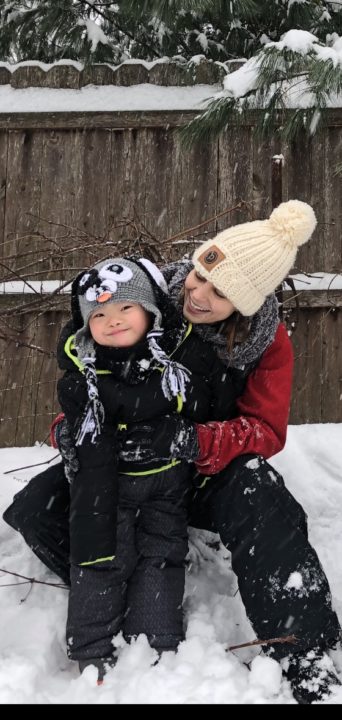 Micah playing in the snow for the first time!