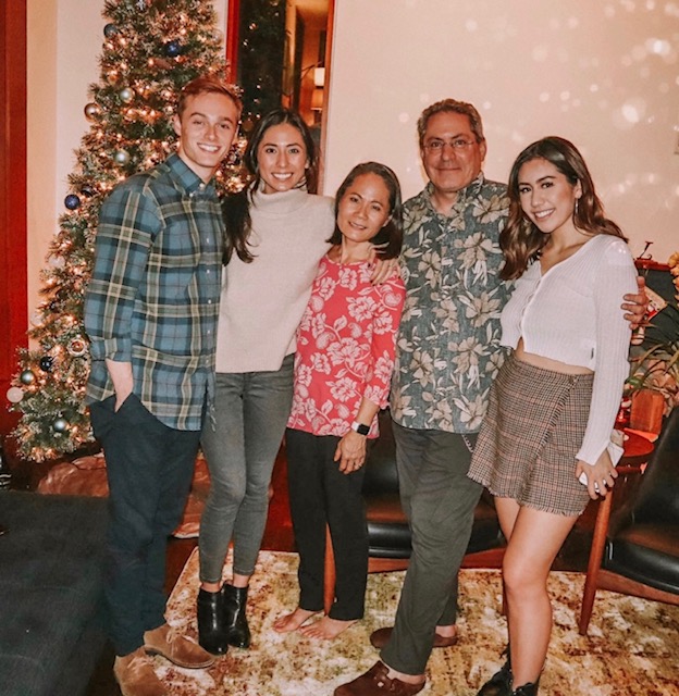 Julie with her husband, two daughters and her son-in-law.