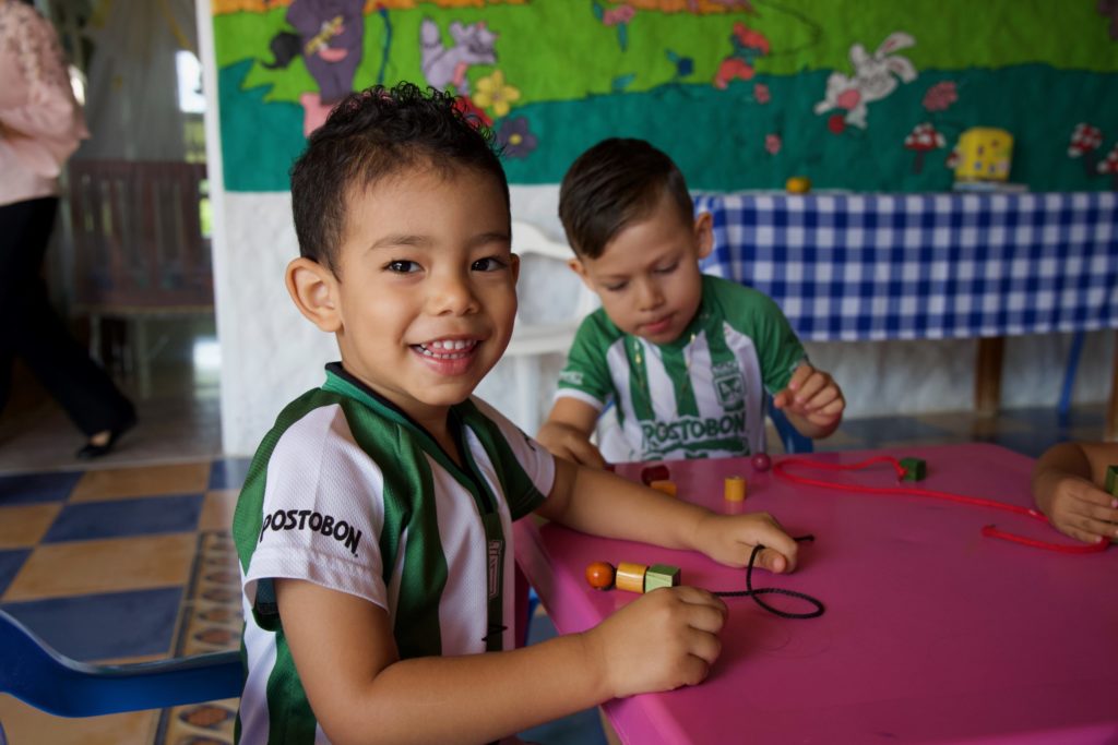 Children at the sponsor-supported daycare program in Darien. 