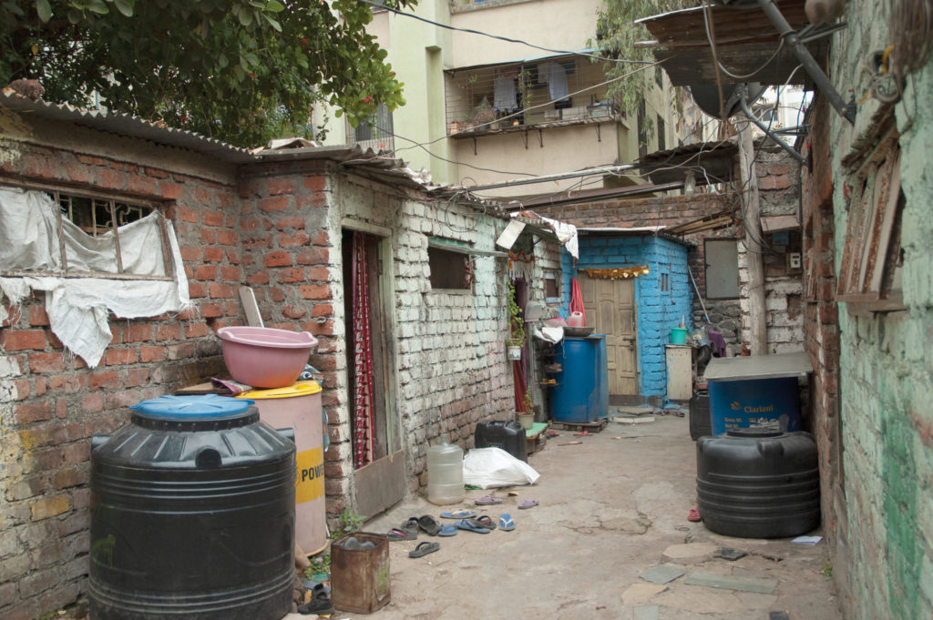 six families live in this row of homes