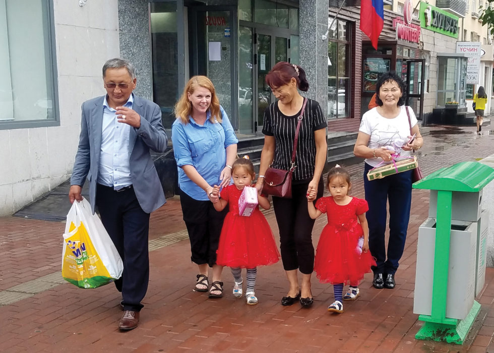 Narantuya’s whole family came to meet Melissa and Jerrod, including her mom, twin sister and grandmother.