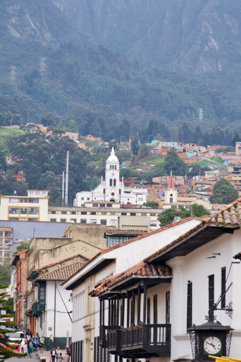 A street in downtown Bogotá.