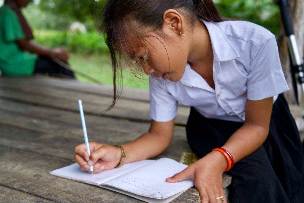 Sreyka writes in her workbook that her sponsor provides for her. 