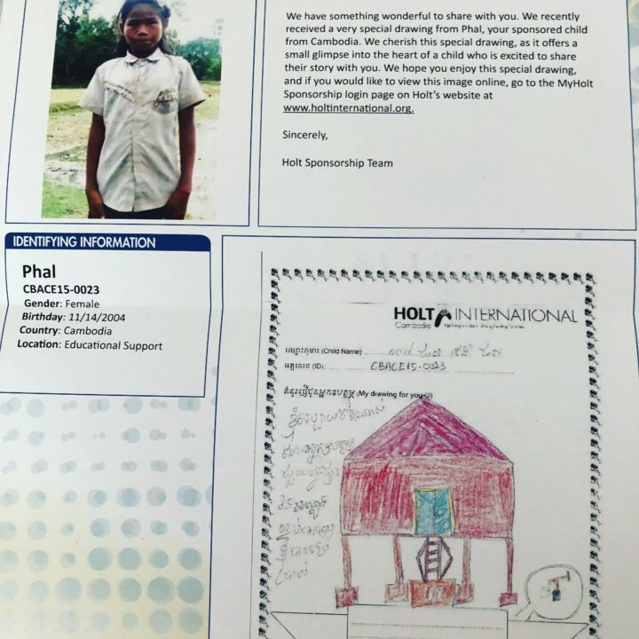 Phal drew a picture of her new house for her sponsor!