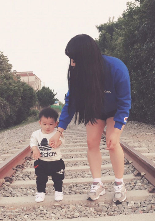 A single mom and her son who stayed at the Morning Garden shelter. 