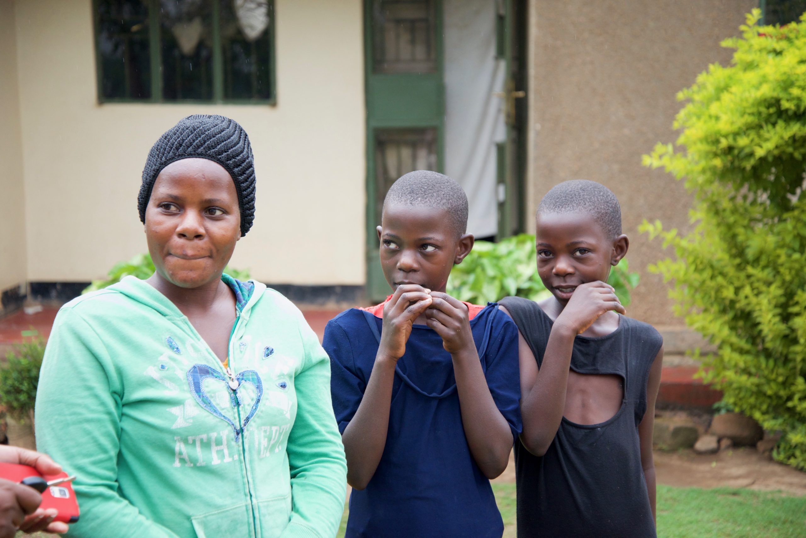 Single mother and her two daughters in Uganda