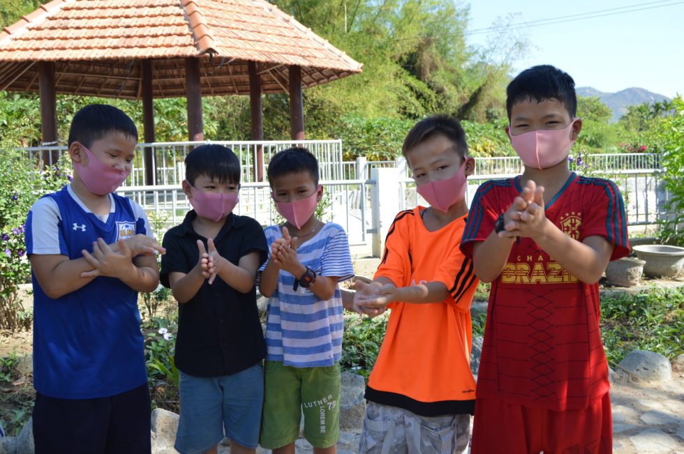 Children in sponsorship received masks and hand sanitizers to help keep them safe from the virus during COVID-19 in Vietnam. 