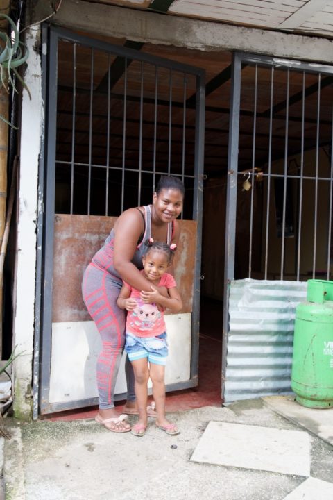Lina, who receives job skills training, with her daughter, who attends the sponsor-supported daycare in Colombia.