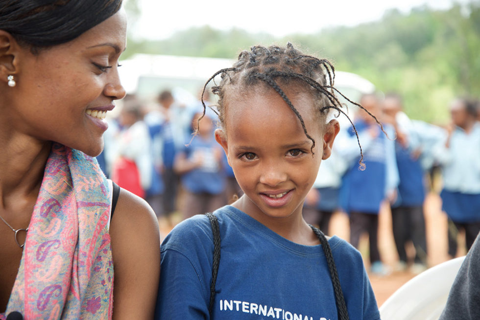 Holt Ethiopia staff member Gelila Yacob with a Holt-sponsored child at Wallana Kindergarten. 