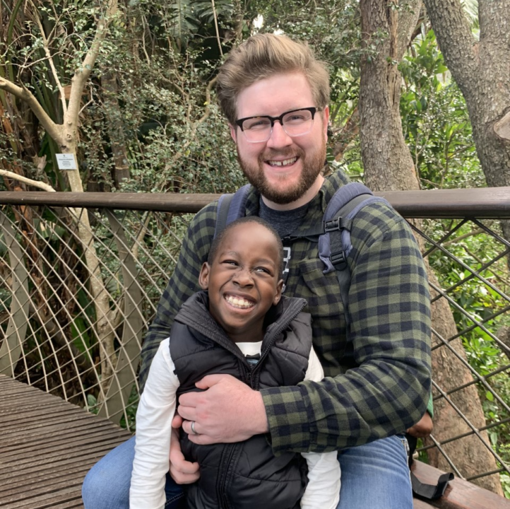 Ben, adopted from South Africa, with his father.