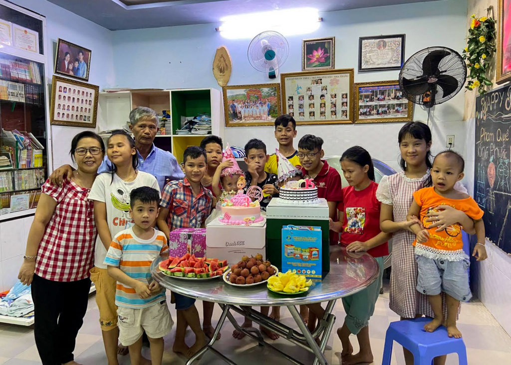 classroom of children with special food for international children's day celebration