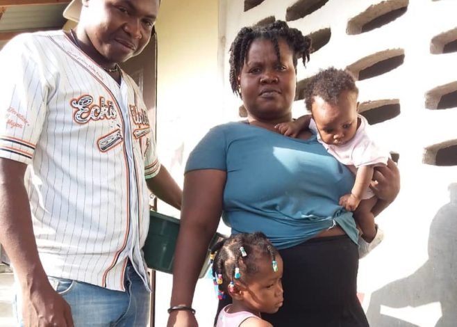 family after earthquake in Haiti 