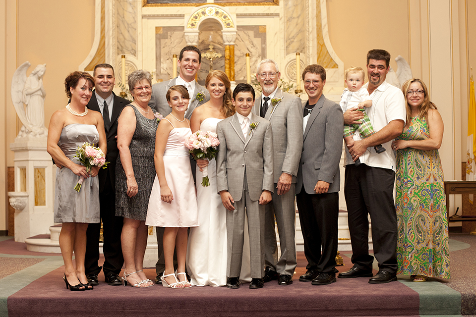 photo of family at wedding in church