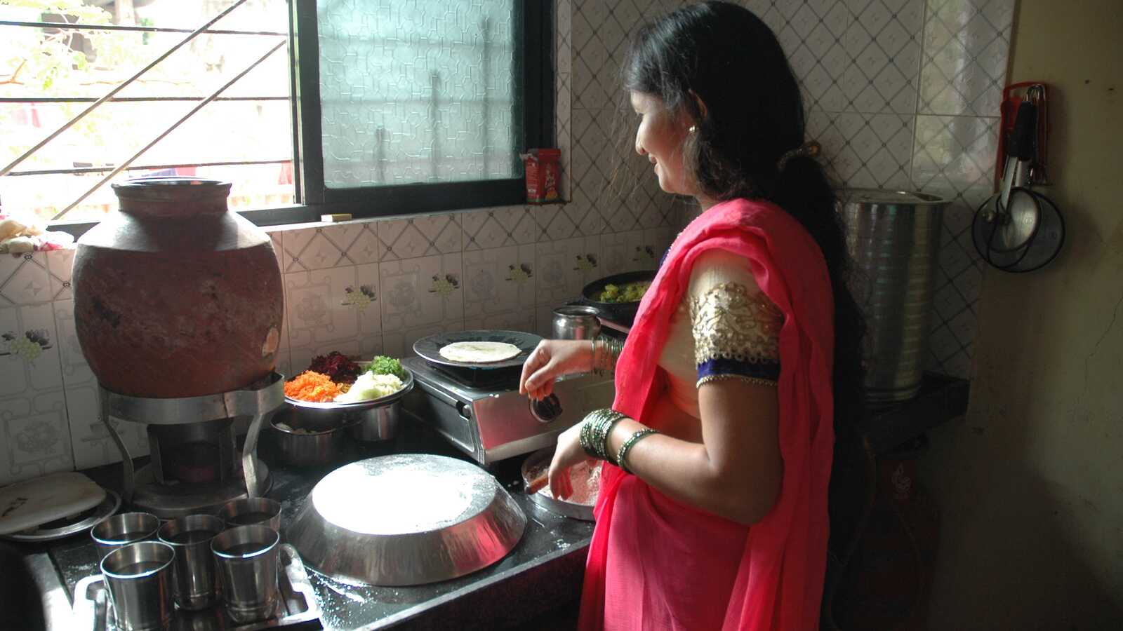 woman cooking