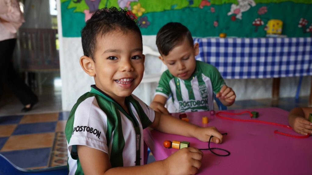 Two Colombian boys in school