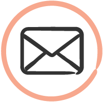 icon of mail envelope in a circle