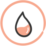 graphic of drop of blood in a circle