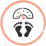 graphic of a feet on a scale in a circle