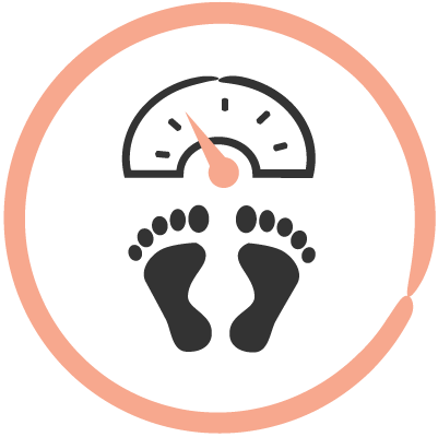 graphic of a feet on a scale in a circle