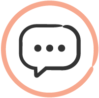 icon of text box in a circle