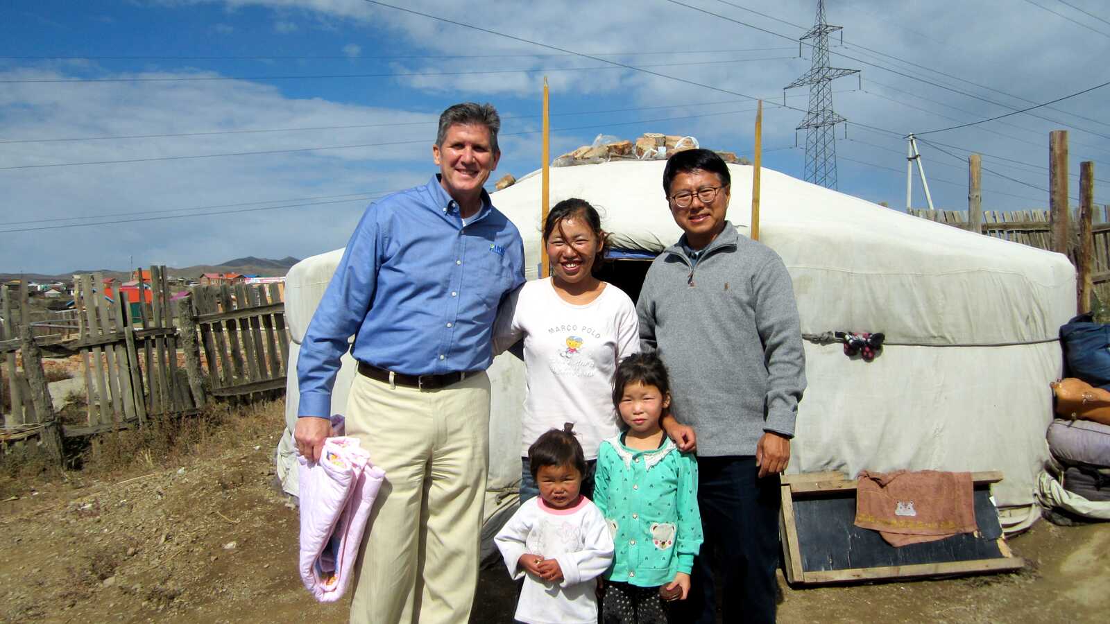 Phil with Paul and family in Mongolia